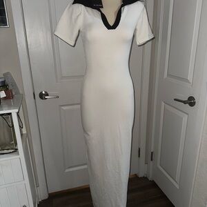 Chic Black and White Maxi Dress